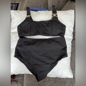 Beautiful brand Celine new black and gold bikini
